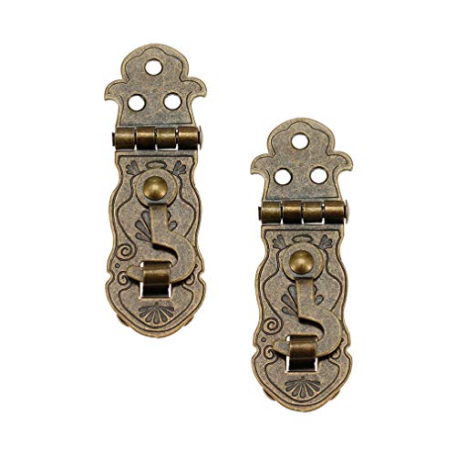 Tiazza 2 Stücke Vintage Style Notebook Haspe 90 Grad Hardware Bronze Ton Metall Antike Latch Tagebuch Schmuck Holz Box Catch Latch Hook Lock Haspe Decor von Tiazza