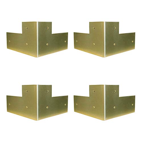 Tiazza 4 Stücke Antike Reine Messing Eckenschutz Hosenträger Klassische Möbel Tische und Stühle Schrank Eckenschutz Kantenschutz (Gold) von Tiazza