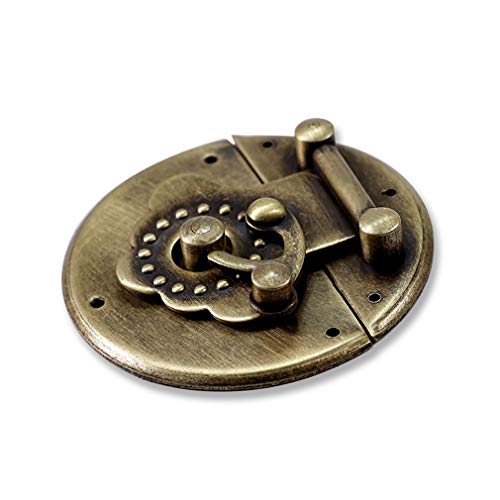 Tiazza 50mm antike Vintage kleine Messing Runde Kabinett Box Latch Buckle Catch Verschluss Fall Lock Scharniere Möbel Hardware Haspe von Tiazza