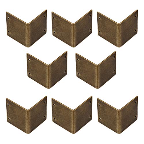 Tiazza 8 Stücke Reinem Messing 90 Grad Rechtwinklig Eckenschutz Eckstreben Kampferholz Box Ecke Code Antike Kantenabdeckung (30x30mm) von Tiazza