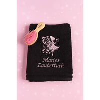 Personalisiertes Handtuch Mit Fee Und Namen Haarbürste Als Geschenk Set, Geburtstag Taufe Oder Geburt, Für Sie Mädchen von TibasZaubernadel