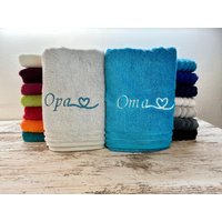 Personalisiertes Handtuch Mit Namen Bestickt, Badetuch, Geschenk, Handtücher Für Männer Frauen Kinder, Hochwertiges Viele Farben von TibasZaubernadel
