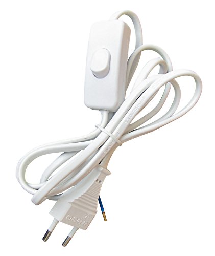 Tibelec 163910 Netzkabel mit Stecker und Schalter, Weiß von Tibelec