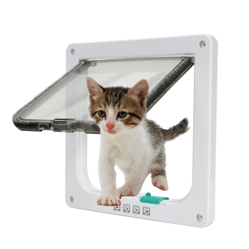 Tibeoyad Katzentür, 4 Wege Magnet-Verschluss Katzenklappe, wetterfest-einfache Installation katzenklappen von Tibeoyad