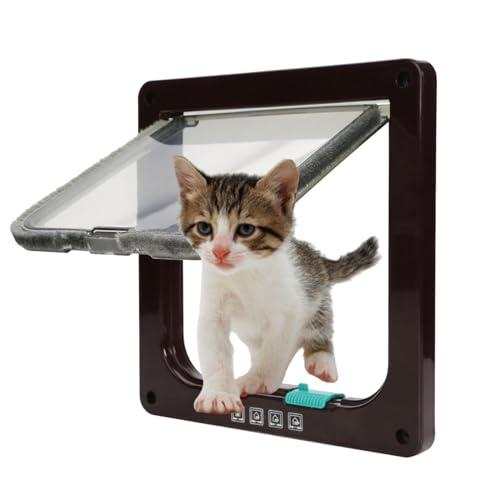 Tibeoyad Katzentür, 4 Wege Magnet-Verschluss Katzenklappe, wetterfest-einfache Installation katzenklappen von Tibeoyad