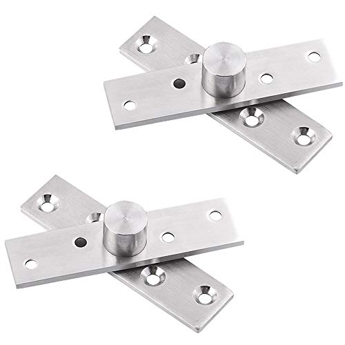 360 Grad Drehbare Tür Pivot Scharnier, Tiberham 2PCS Edelstahl Tür Dreh Versteckte Scharnier, Kern Shift Möbel Drehtür Pivot Scharnier, Zentrum Drehzapfen Scharnier (75 x 17 mm) von Tiberham