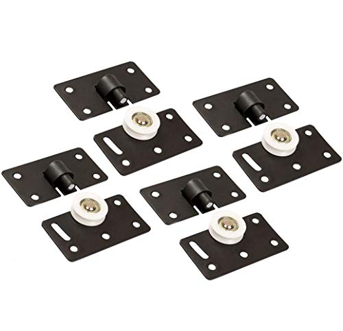 Schiebetür Rolle, Tiberham 30mm Dia Nylon Roller Rad, Heavy Duty Tür Läufer Gear Track Panel Kits für Möbel Kleiderschrank Schrank (4 Paare) von Tiberham