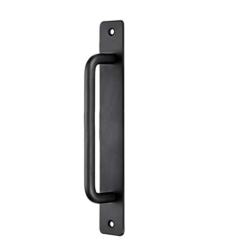 Tiberham Schiebetürgriff, 180 mm Heavy Duty Pull Push Türgriffe mit Rückenplatte, Torgriff WC Tür Zugplatte Holz Schrank Griff Hardware (Schwarz) von Tiberham