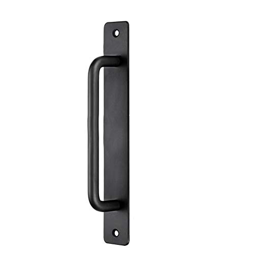 Tiberham Schiebetürgriff, 180 mm, strapazierfähig, Zugtürgriffe mit Rückplatte, Torgriff, Toilettentür-Zugplatte, Holzschrank, Schrankgriff, Hardware (schwarz) von Tiberham