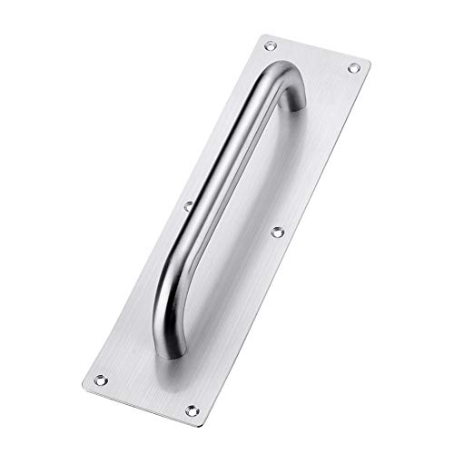 Tiberham Schiebetürgriff, robuste Edelstahl-Zieh-Türgriffe mit Rückplatte, Torgriff, WC-Tür-Zugplatte, Holzschrank, Schrankgriff, Hardware (300 x 80 mm) von Tiberham
