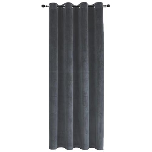 TiborTex Verdunkelungsvorhang Samt weich 140x145 cm Anthrazit Ösen Vorhang Blickdicht abdunkelnd Gardine Ösenaufhängung von TiborTex