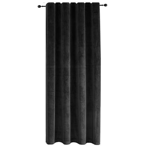 TiborTex Verdunkelungsvorhang Samt weich 140x145 cm Schwarz Vorhang Kräuselband Blickdicht Gardine abdunkelnd U-Band von TiborTex
