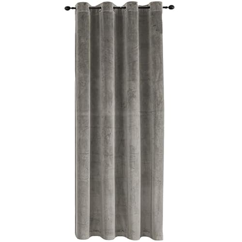 TiborTex Verdunkelungsvorhang Samt weich 140x145 cm Taupe Ösen Vorhang Blickdicht abdunkelnd Gardine Ösenaufhängung von TiborTex