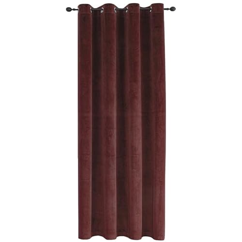 TiborTex Verdunkelungsvorhang Samt weich 140x175 cm Bordeaux Ösen Vorhang Blickdicht abdunkelnd Gardine Ösenaufhängung von TiborTex