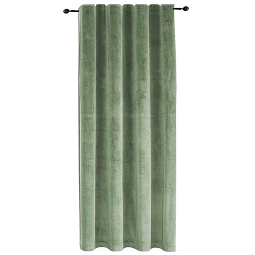 TiborTex Verdunkelungsvorhang Samt weich 140x175 cm Lindgrün Vorhang Kräuselband Blickdicht Gardine abdunkelnd U-Band von TiborTex