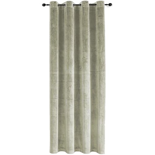 TiborTex Verdunkelungsvorhang Samt weich 140x245 cm Sand Beige Ösen Vorhang Blickdicht abdunkelnd Gardine Ösenaufhängung von TiborTex