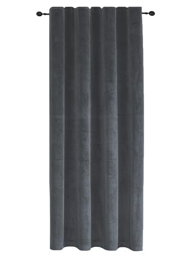 TiborTex Vorhang Kräuselband Anthrazit 140x175 cm Verdunkelung Samt weich Blickdicht Gardine Universalband Schlafzimmer Wohnzimmer Thermovorhang TiborTex Vorhang Kräuselband Anthrazit 140x175 cm Verdunkelung Samt weich Blickdicht Gardine Universalband Schlafzimmer Wohnzimmer Thermovorhang von TiborTex