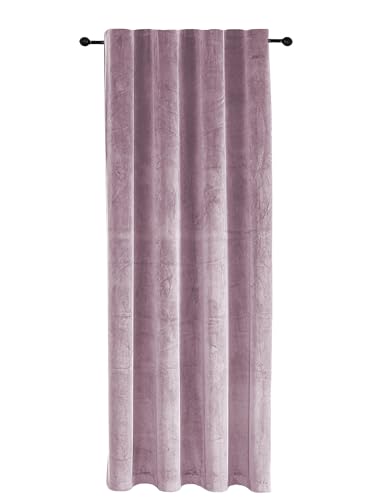 TiborTex Vorhang Kräuselband Verdunkelung 300x245 cm Samt weich Blickdicht Gardine Schlafzimmer Wohnzimmer (Altrosa) von TiborTex