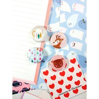 Süßer Kleiner Kawaii-Magnet Mit Eichhörnchen, Teekanne, Hirsch Und Regentropfen Für Den Herbst-Winter von Tiboudpapier
