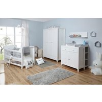 Ticaa Babyzimmer-Komplettset "Rosa", (Set, 5 St., Bett + Wickelkommode + Schrank + Wandregal + Anstellregal) von TICAA