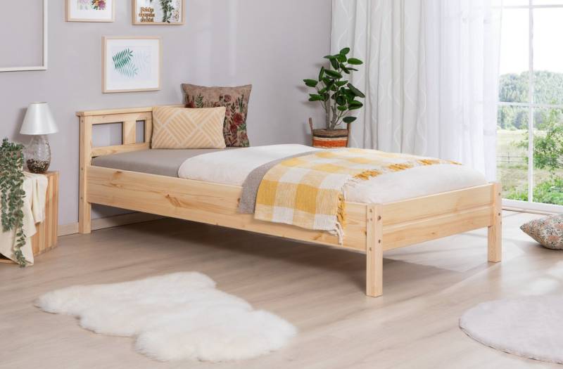 Ticaa Bettgestell Einzelbett und Doppelbett Merci" Kiefer Natur, Massivholz" von Ticaa