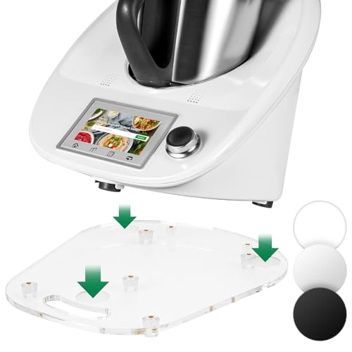 für Thermomix TM6 TM5 Gleitbrett Acryl,Ticanros Premium Schnelles Bewegen Rollbrett für Thermomix Vorwerk Küchenmaschine TM6 Zubehör Unterlage Brett, Transparent von Ticanros