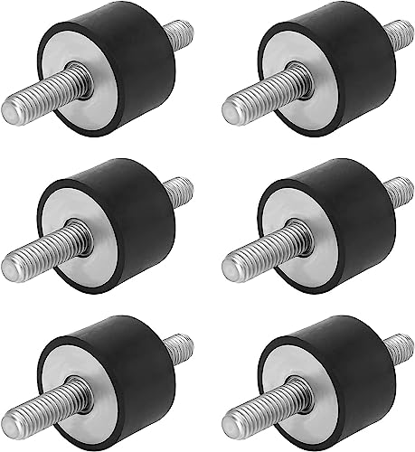 Ticeed 6 Stück M8 Gummipuffer Anti-Vibration Stoßdämpfer Gummilager mit Schrauben Silentblock Schwingungsdämpfer Gummi Isolator Halterungen für Benzinmotoren Wasserpumpen Bootsspulen von Ticeed