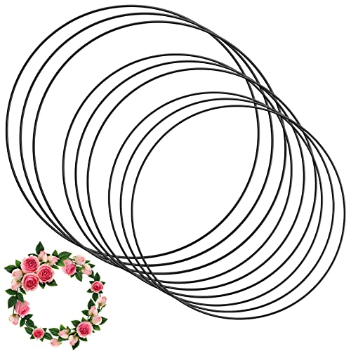 Ticeed 9 Stück Metallringe Drahtringe Deko Ringe Makramee Zubehör Ringe zum Basteln Aufhängen Traumfänger DIY Floral Hoop Wandbehang Handwerk Floristik Hochzeitskranz (20, 25 & 30 cm Schwarz) von Ticeed