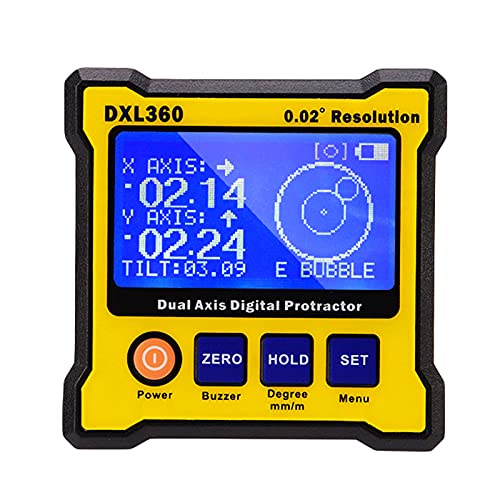 Ticfox DXL360 Doppelachsen-Niveaumessbox Digitaler Winkelmesser Neigungsmesser Winkellineal Höhenmesser von TICFOX