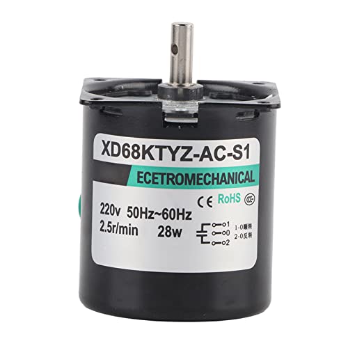 Ticfox Synchronmotor, XD68KTYZ-AC-S1 AC220V 28W Niedriger Geschwindigkeit Permanentmagnet 2,5 20 30 110r/Min Kleiner Elektrischer Synchrongetriebemotor CW/CCW für Instrumentenautomatisierung(2.5) von TICFOX