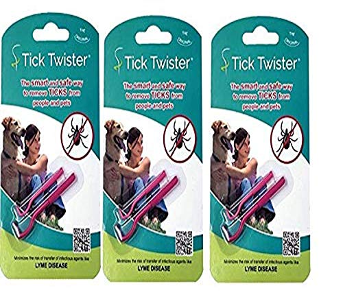 Tick Twister 00100-P Triple, Pink, Three Sets Tick Remover Small and Large von Tick Twister