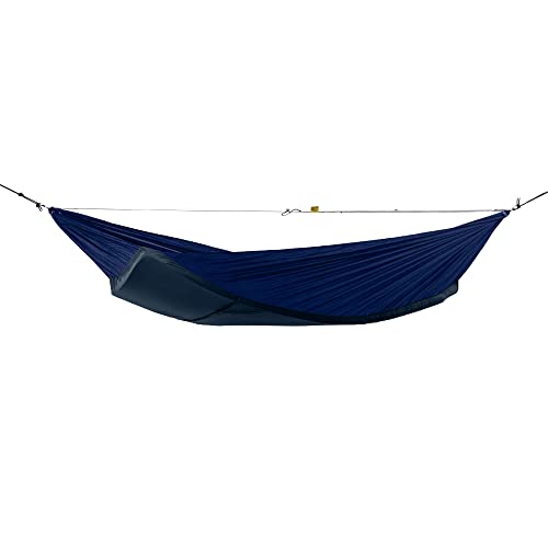 Ticket to the Moon Mat Hammock Original (325 x 170cm) Hängematte mit Einschubfach für Isomatte für Camping (Navy Blue) von Ticket to the Moon