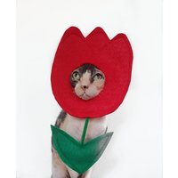 Tulpe Blume Haustier Kostüm Für Frühling Sommer Gärtner Kleine Haustiere Hunde Katzen Aus Leichtem Filz Tiktok Instagram Foto Requisite von Ticketybootique