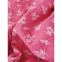 stoffmuster 10cm X - Antiker Inlettstoff Pink Floral Jacquard Loom Cotton Baumwolle 1930S Sammlerschatz Rec-Da-Rosa-018 von TickingDepot
