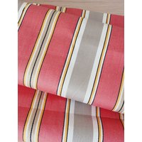Lagerware - Vintage Inlett Stoff Orange Grau Gestreift Baumwolle Nicht Benutzt 1900Er Material Landhaus Inlettstoff Ra-Naranja-005 von TickingDepot