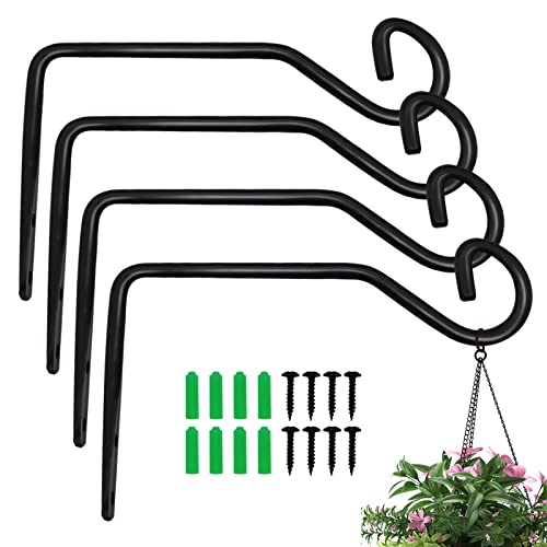 Ticway Geschmiedeter gerader Haken, Wandhaken zum Aufhängen von Pflanzen, schwarze Zaunhaken für Vogelfutterspender, Pflanzgefäße, Laternen, Windspiele, Kranz, 15,2 cm, 4 Stück Ticway Geschmiedeter gerader Haken, Wandhaken zum Aufhängen von Pflanzen, schwarze Zaunhaken für Vogelfutterspender, Pflanzgefäße, Laternen, Windspiele, Kranz, 15,2 cm, 4 Stück von Ticway