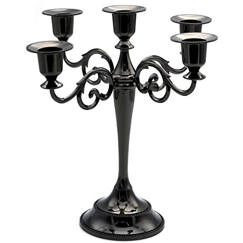 Honysky Tidelence Kerzenständer für 5 Kerzen, Metall, 27,9 cm hoch Schwarz Honysky Tidelence Kerzenständer für 5 Kerzen, Metall, 27,9 cm hoch Schwarz von Tidelence