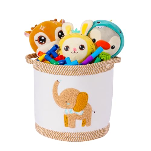 Baby Spielzeugkorb Decke Körbe Wäschekorb Niedliche Kinderzimmer Organisation Behälter mit Griff, gewebtes Baumwollseil Kinderzimmer Aufbewahrungskorb für Mädchen Jungen Baby Dusche Geschenkkörbe Baby Spielzeugkorb Decke Körbe Wäschekorb Niedliche Kinderzimmer Organisation Behälter mit Griff, gewebtes Baumwollseil Kinderzimmer Aufbewahrungskorb für Mädchen Jungen Baby Dusche Geschenkkörbe von Tidelit