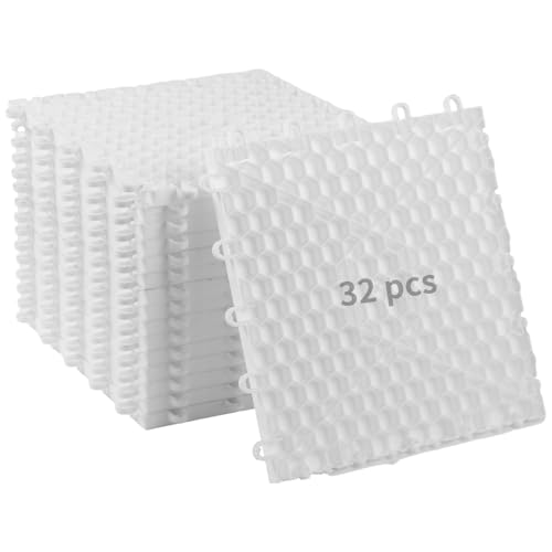 32 Stück Hockey-Bodenfliesen, 24,9 x 24,8 cm, Dryland synthetische Eisfliesen für Hockeyboden, Hockey-Matten, Hockey-Trainingsgeräte, Boards für Schießen im Freien von Tideme