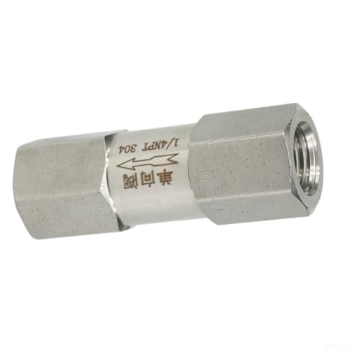 14 NPT weibliches Rückschlagventil, 304 Edelstahl, Rückschlagventil für Wasser, Gas, Öl mit maximalem Druck 915 PSI und maximaler Temperatur 120 Grad Celsius 14 NPT weibliches Rückschlagventil, 304 Edelstahl, Rückschlagventil für Wasser, Gas, Öl mit maximalem Druck 915 PSI und maximaler Temperatur 120 Grad Celsius von Tidevib