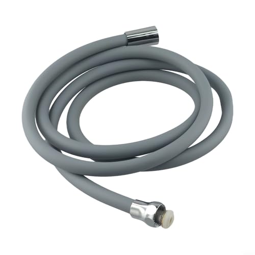 2 m langer Premium-Latex-Schlauch für Duschen, verbessert den Wasserfluss für ein erfrischendes Duscherlebnis (Grau, 2 m) von Tidevib