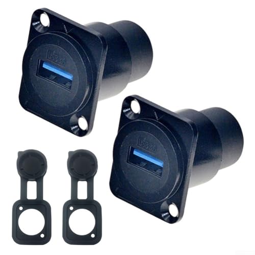 2 x USB 3 0 Durchgangssignalkupplungen, robuste Konstruktion für sichere Verbindungen unter schwierigen Bedingungen (schwarz) von Tidevib