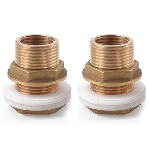 3/10.2 cm Messing Regenverschraubung mit 4 Dichtungen 2er Pack für Tank- und Schlauchsysteme von Tidevib