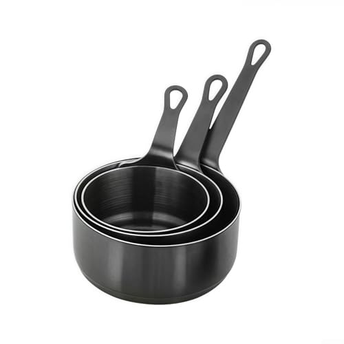 3 Stück Dip-Schalen aus Edelstahl, ergonomische Griffe für bequeme Nutzung, perfekt für Saucen (schwarz) von Tidevib