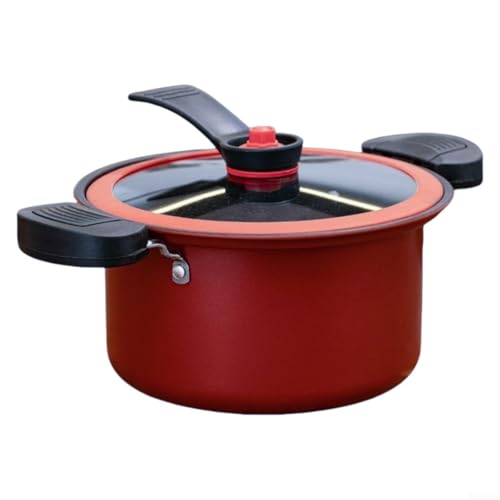 3 x 5 l Antihaft-Topf für Stress-Schmoren und langsame Kocherlebnisse (rot) von Tidevib