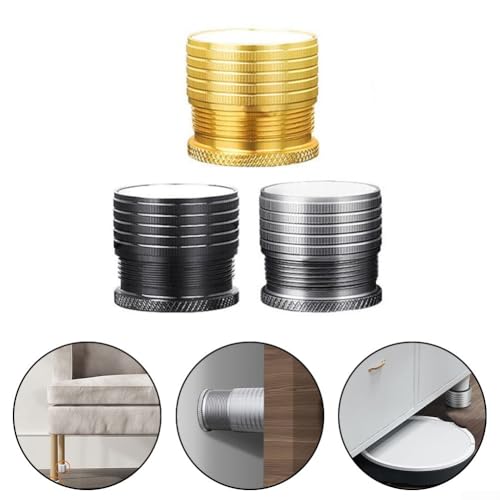 4 Stück verstellbare Möbelerhöhungen zur Stabilisierung von Betten und Sofas (schwarz) von Tidevib