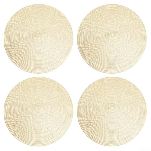 4 elegante runde Tischsets, hitzebeständig und leicht zu reinigen, für Esstische in Häusern und Cafés (Gold) von Tidevib