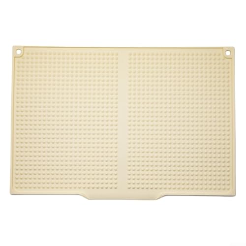 45 x 31 cm Silikon-Abfluss-Pad zum sicheren Trocknen von Geschirr, Küchenzubehör mit Ablauflippe (beige) von Tidevib