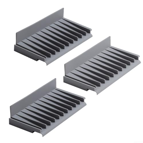 Abtropfmatte aus Silikon mit modularer Anschlussfunktion für verstellbaren Trockenbereich und Spritzschutz auf Arbeitsplatten (grau) von Tidevib