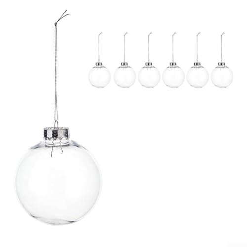 Befüllbare transparente Acrylkugeln für DIY-Dekoration für Weihnachtsbäume, Hochzeiten, Partys mit bruchsicherem Design und kreativen Anpassungsoptionen (10 cm) von Tidevib